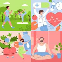 World health day hand drawn composition collection vector