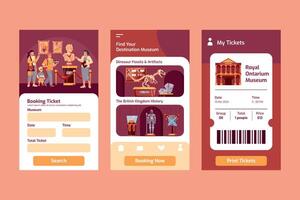 Hand drawn international museum day app design vector