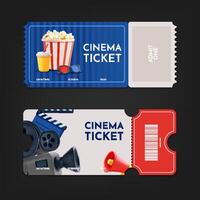 Cinema tickets in realistic style vector