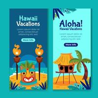 Hawaii banners in flat design vector
