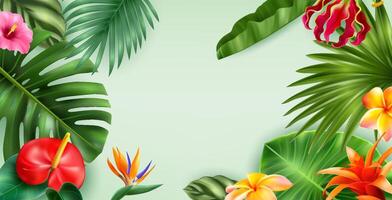 Jungle landscape background in realistic style vector