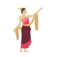 Indonesian dancer wearing traditional attire Southeast Asia vector