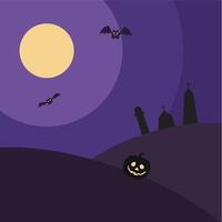 Bat from Graves Halloween Flat Background vector