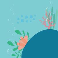 Vegetative on round hill Undersea Flat Background vector