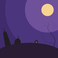 Spooky SIlent Halloween Flat Background vector