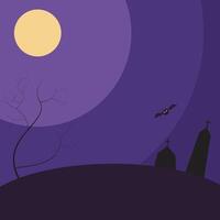 Creepy Silent Halloween Flat Background vector