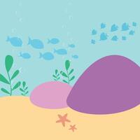 Ocean base Undersea Flat Background vector