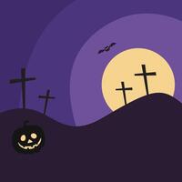 Wide Graves Halloween Flat Background vector