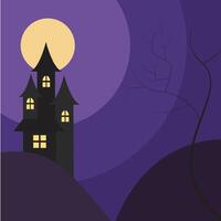 Terror Hills Halloween Flat Background vector