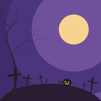 Grave Hill Halloween Flat Background vector
