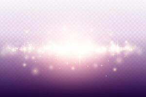 Purple abstract lights background with bokeh. Magical effect. Glitter, stars and lights isolated from the background. vector