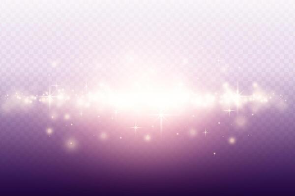 Purple abstract lights background with bokeh. Magical effect. Glitter, stars and lights isolated from the background.