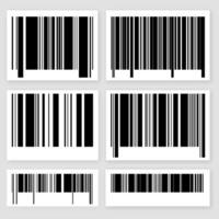 Line bar stickers for web and app design. Barcode icon collection isolated on white background. vector