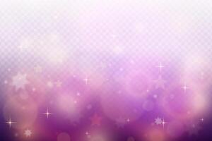 Purple blurred background with bokeh and sparkles. vector