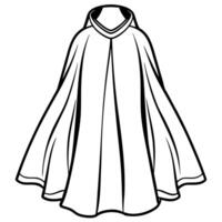 A black and white drawing of a cloak vector