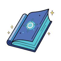 An open book with a star on it vector