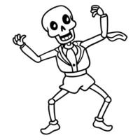 A skeleton in a suit dancing with his arms out vector