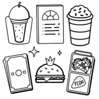 Fast food icons set vector