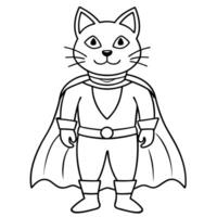 Super cat coloring pages vector
