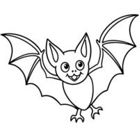 A bat coloring page for kids vector