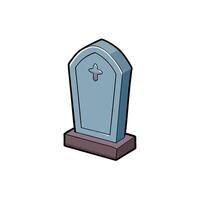A cartoon grave marker on a white background vector