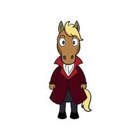 A cartoon horse wearing a red coat vector