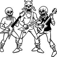Metal band coloring pages vector
