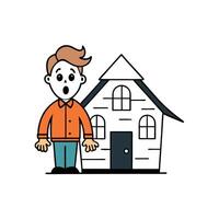 A man standing in front of a house with a big smile vector