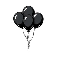Black balloons on a white background vector
