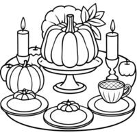 Thanksgiving coloring pages vector