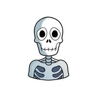 A cartoon skeleton with a big head vector
