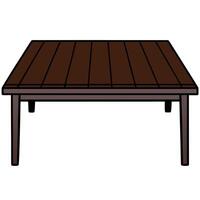 A wooden table with a white background vector