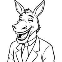 A cartoon donkey in a suit and tie vector