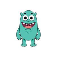 Cartoon monster with big eyes and big mouth vector