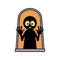 A cartoon character with a black face and hands vector