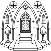 Gothic gothic church coloring pages vector