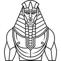 An egyptian pharaoh coloring page vector