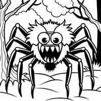 Spider coloring pages for kids vector