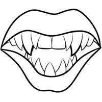 A vampire mouth with teeth and fangs vector