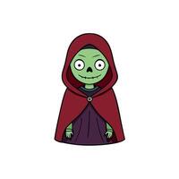 A cartoon zombie in a red cloak vector