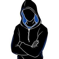 A hoodie man with arms crossed vector