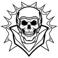 A skull with a sunburst on it vector
