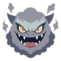 A cartoon character with a big head and angry eyes vector