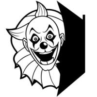 A cartoon clown face with a black background vector