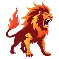 Lion roaring illustration vector