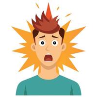 A man with a shocked expression on his face vector