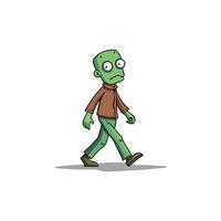 A cartoon zombie walking on a white background vector