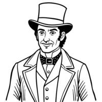 A man in a top hat and suit with a bow tie vector