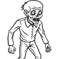 Zombie walking in the hall coloring pages vector