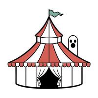 A circus tent with a ghost on top vector